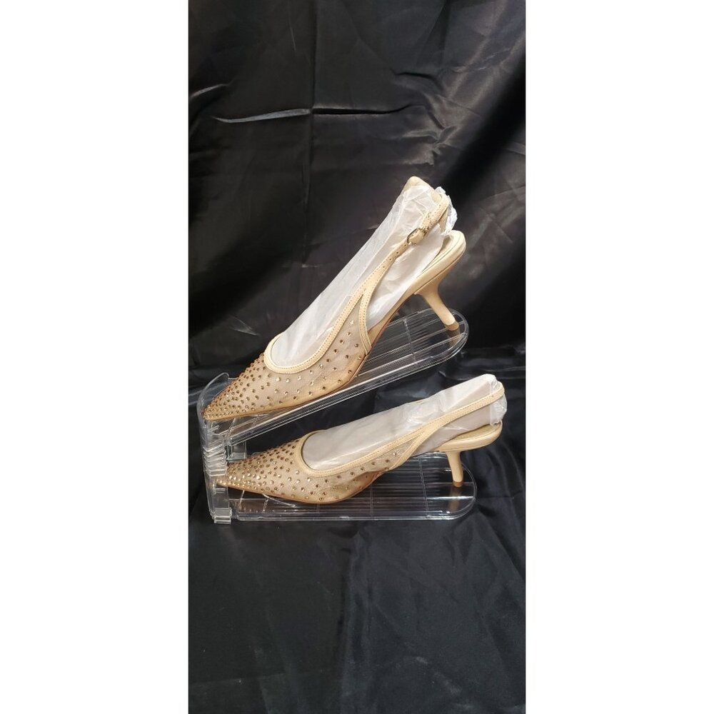Sam Edelman Womens Bianka Slingback Pump (Beechwood Glitz Mesh) Size 9.5